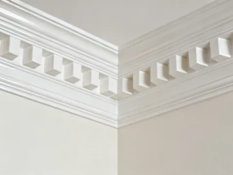 Fypon crown molding with dentil detail