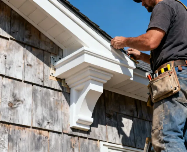 Professional Fypon bracket installation