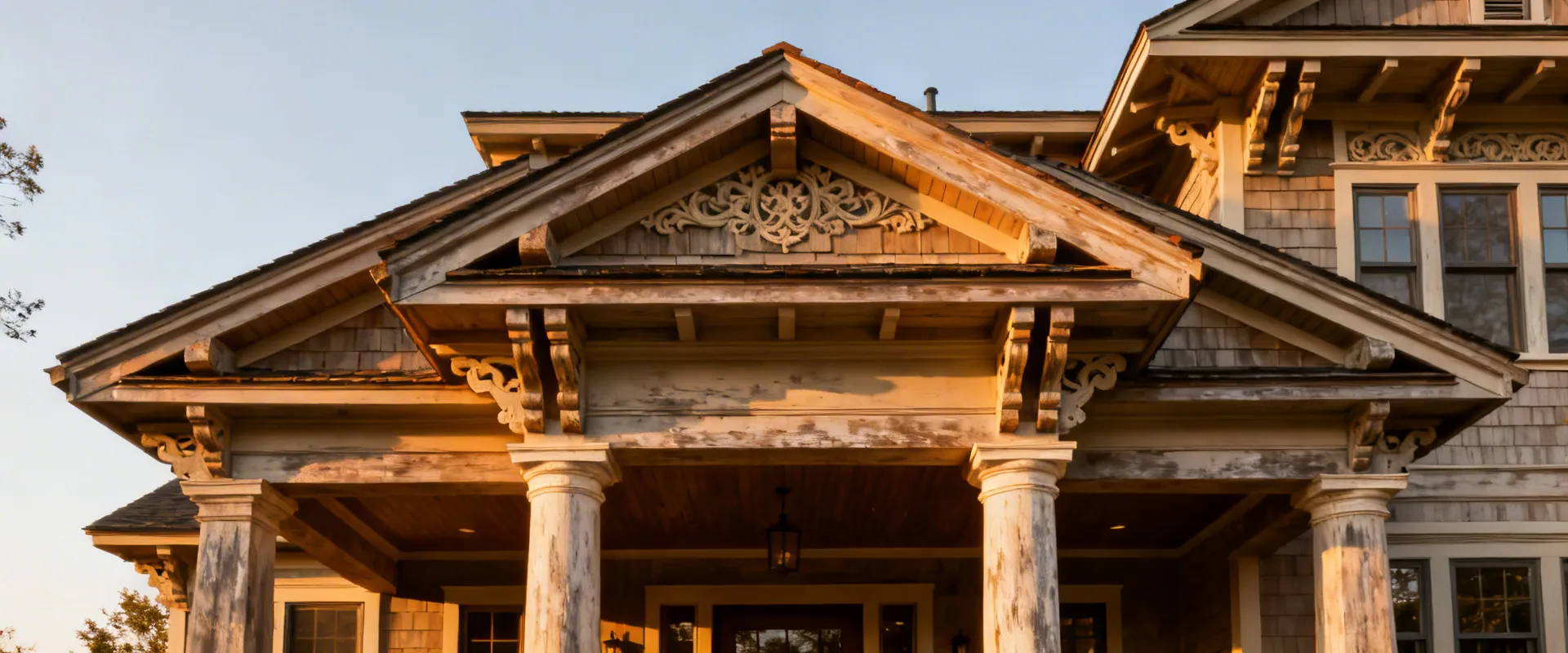 Fypon architectural millwork on craftsman home exterior