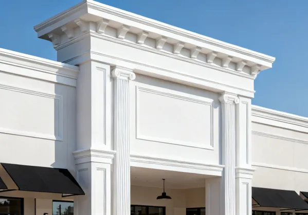 Commercial property with Fypon architectural millwork facade