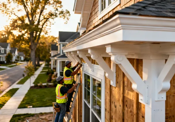 Residential home builder using Fypon architectural trim